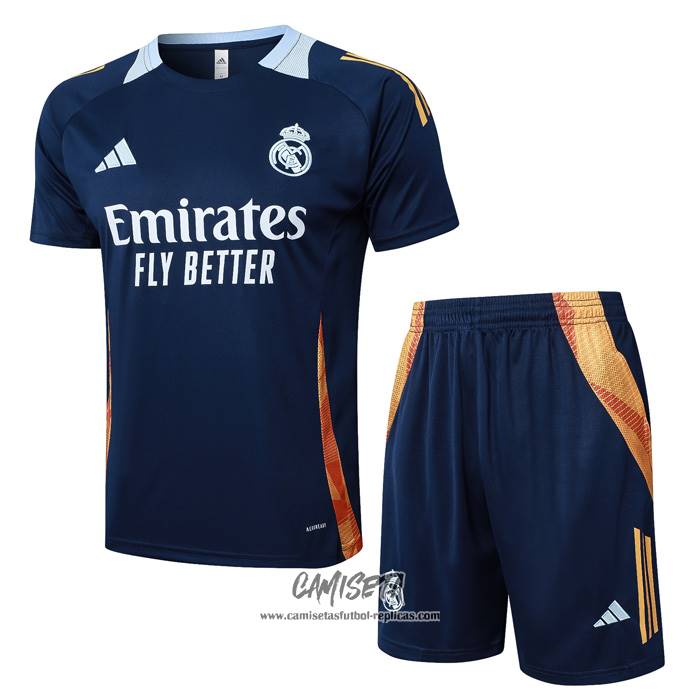 Chandal del Real Madrid 2024-2025 Manga Corta Azul - Pantalon Corto